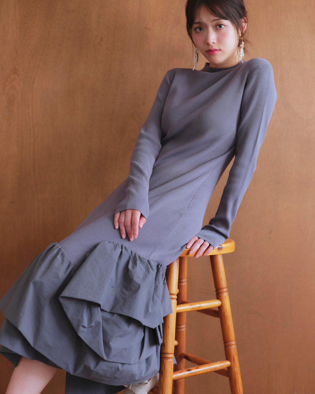 Taffeta Docking Knit Dress