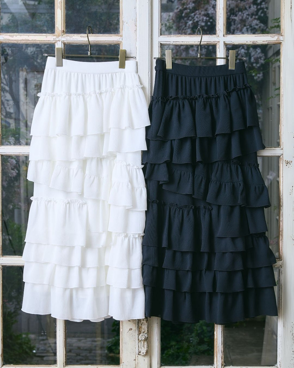 Asymmetry Frill Tiered Skirt