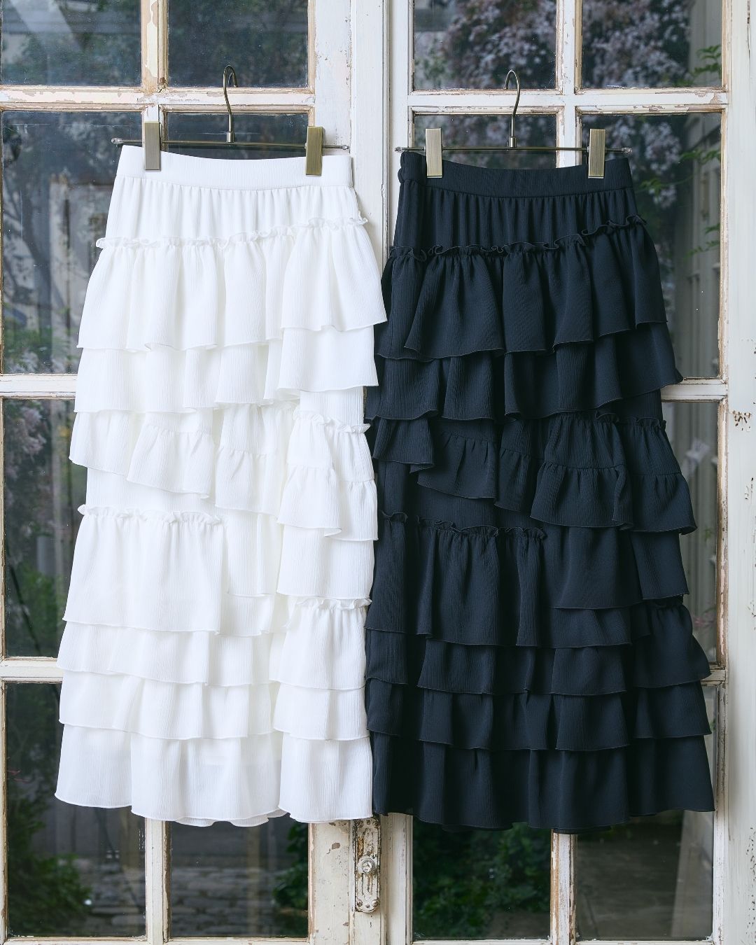 Asymmetry Frill Tiered Skirt