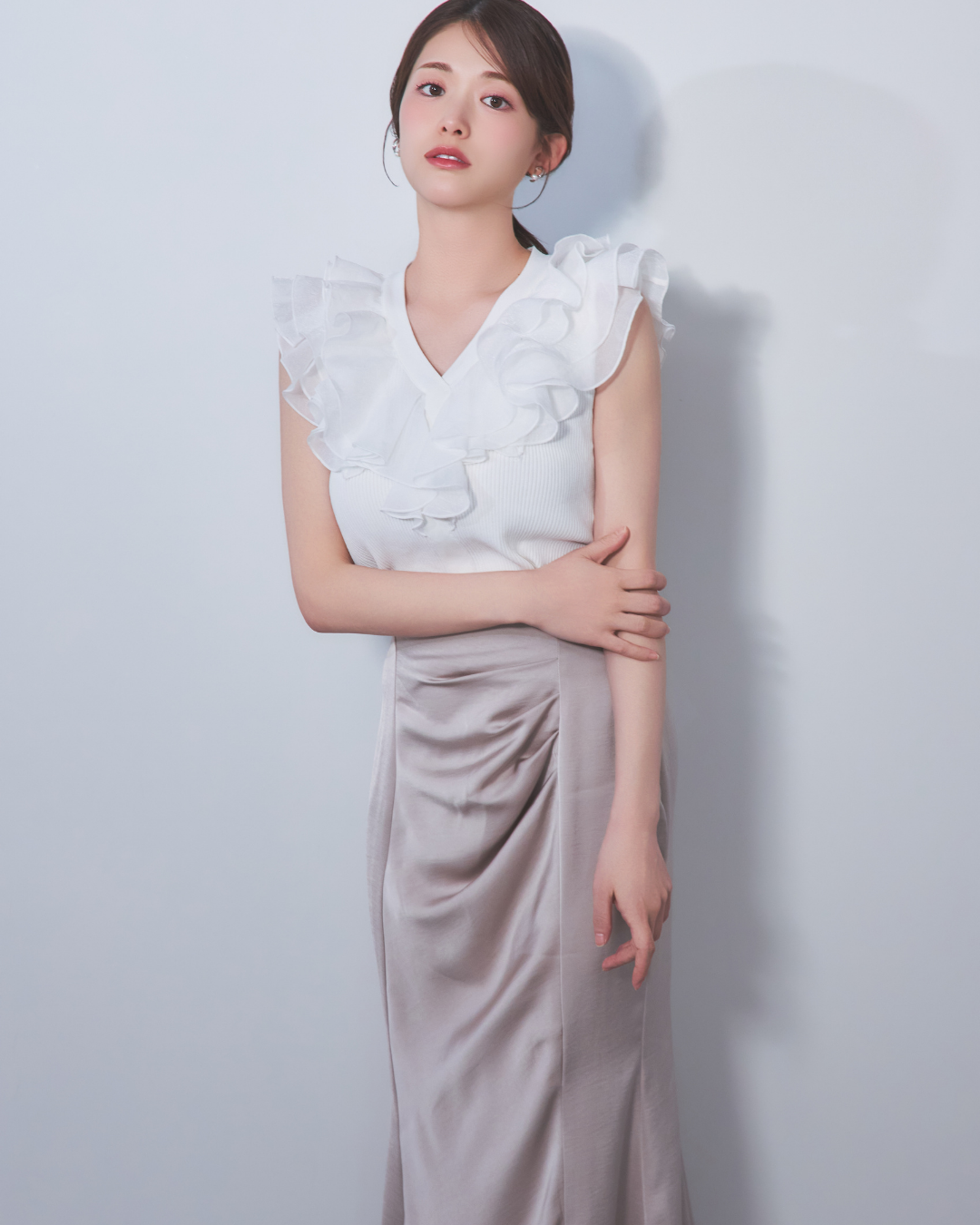 Narrow tuck skirt