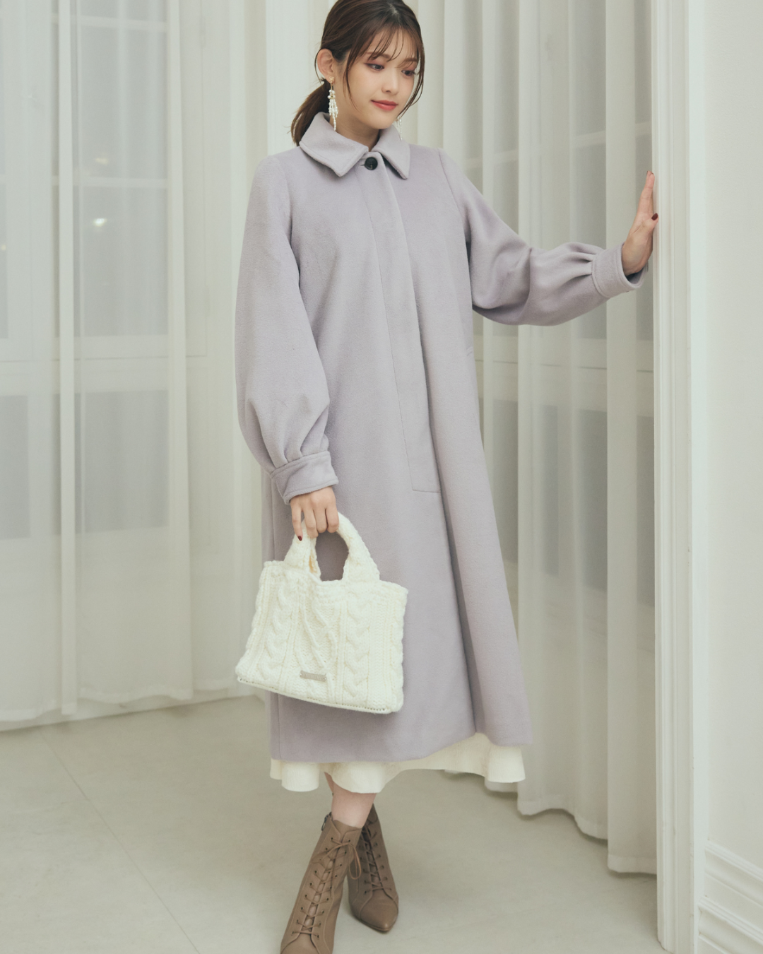 Soutien Collar Puff Sleeve Coat