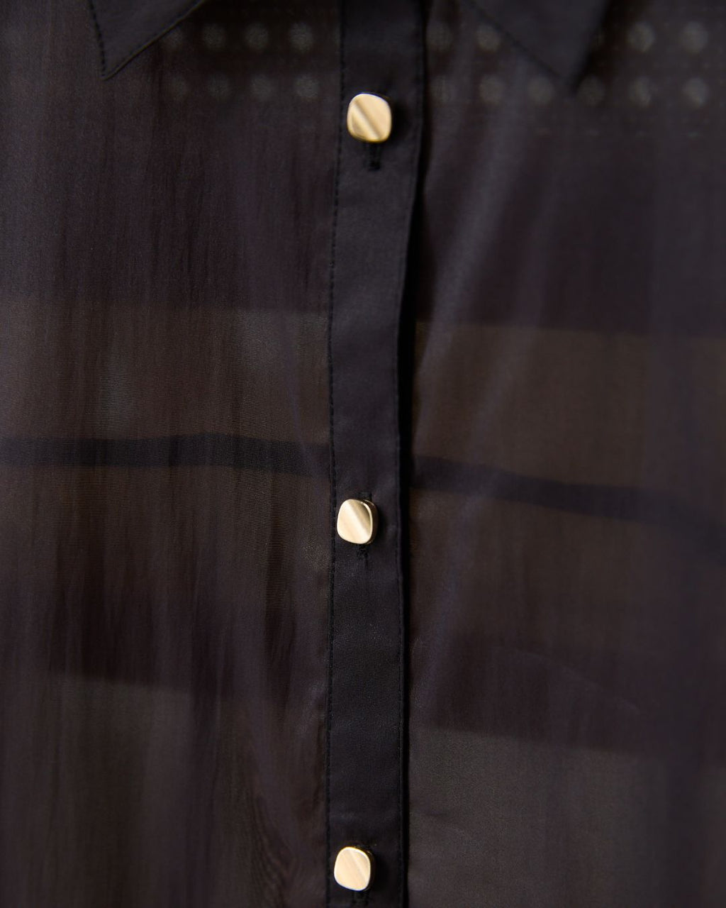 Ribbon Sleeve Sheer Shirt