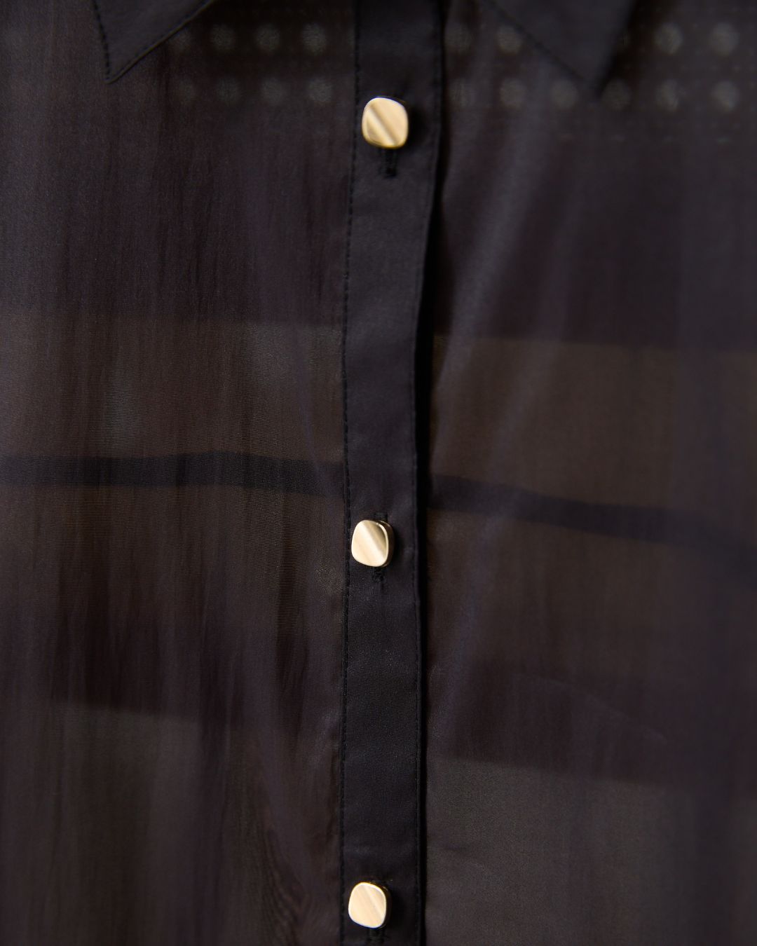 Ribbon Sleeve Sheer Shirt