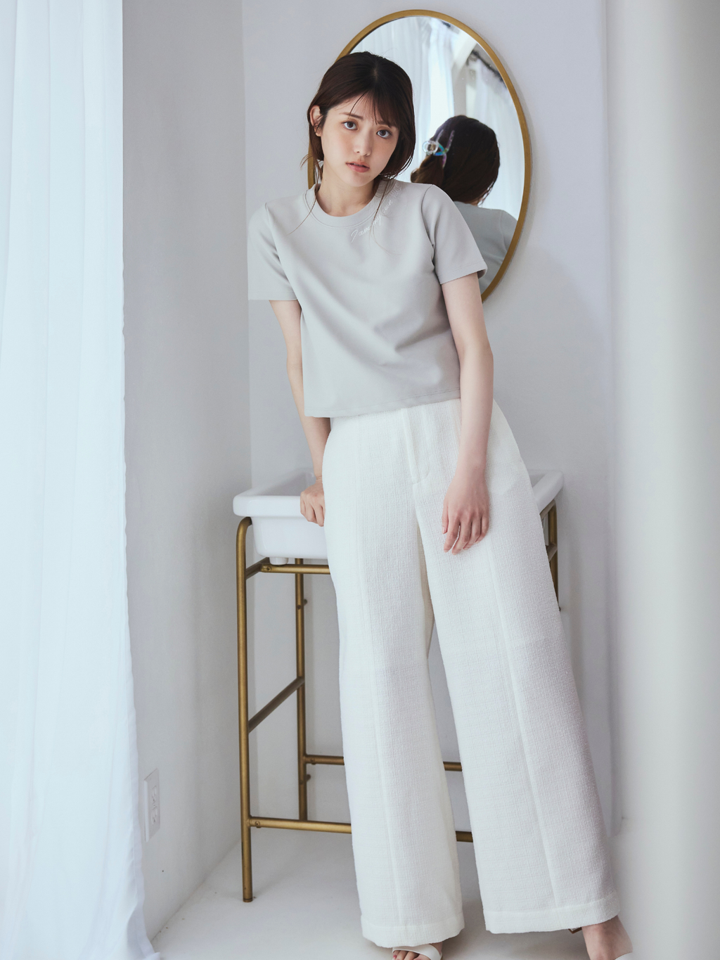 Summer Tweed Wide Pants