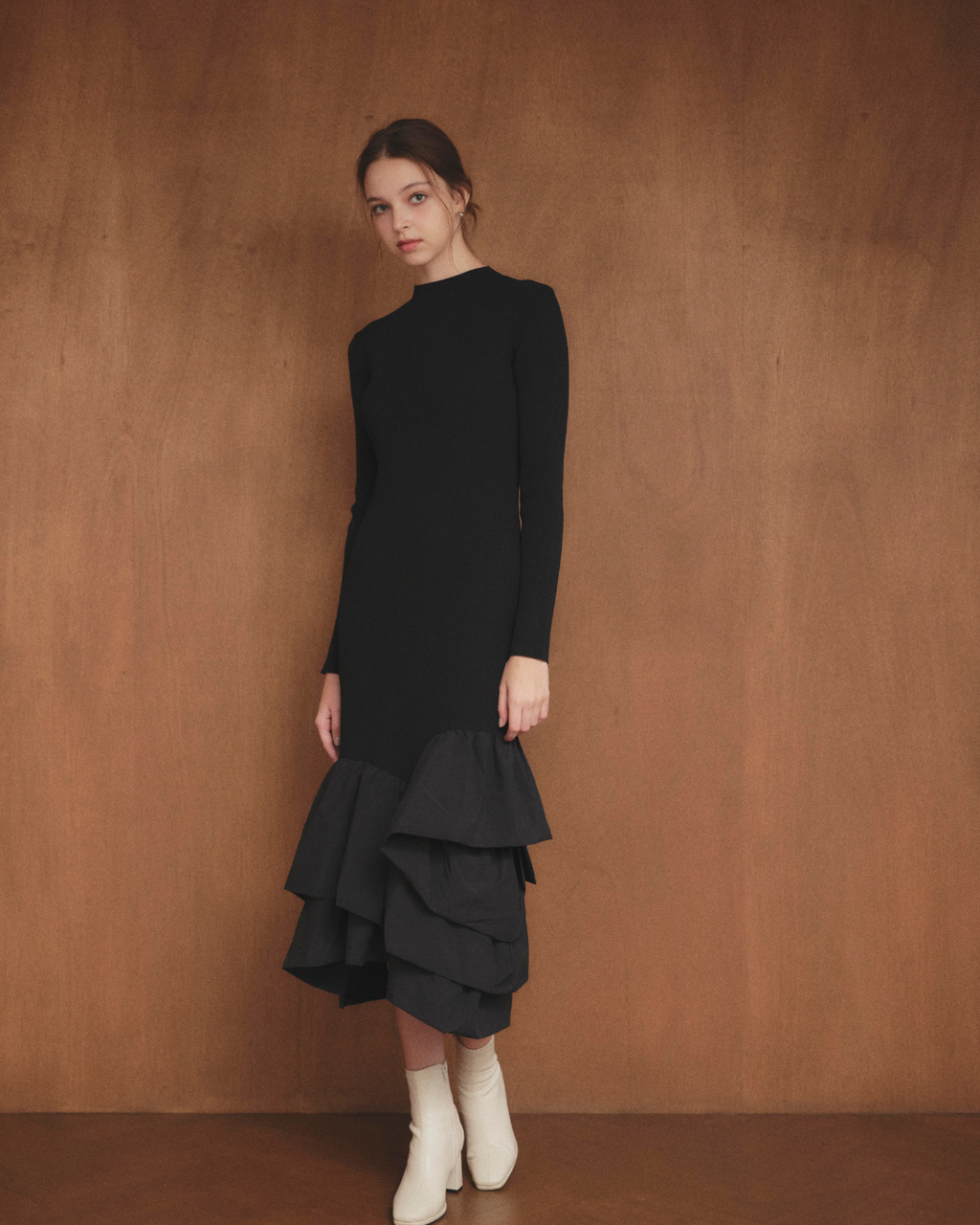 Taffeta Docking Knit Dress
