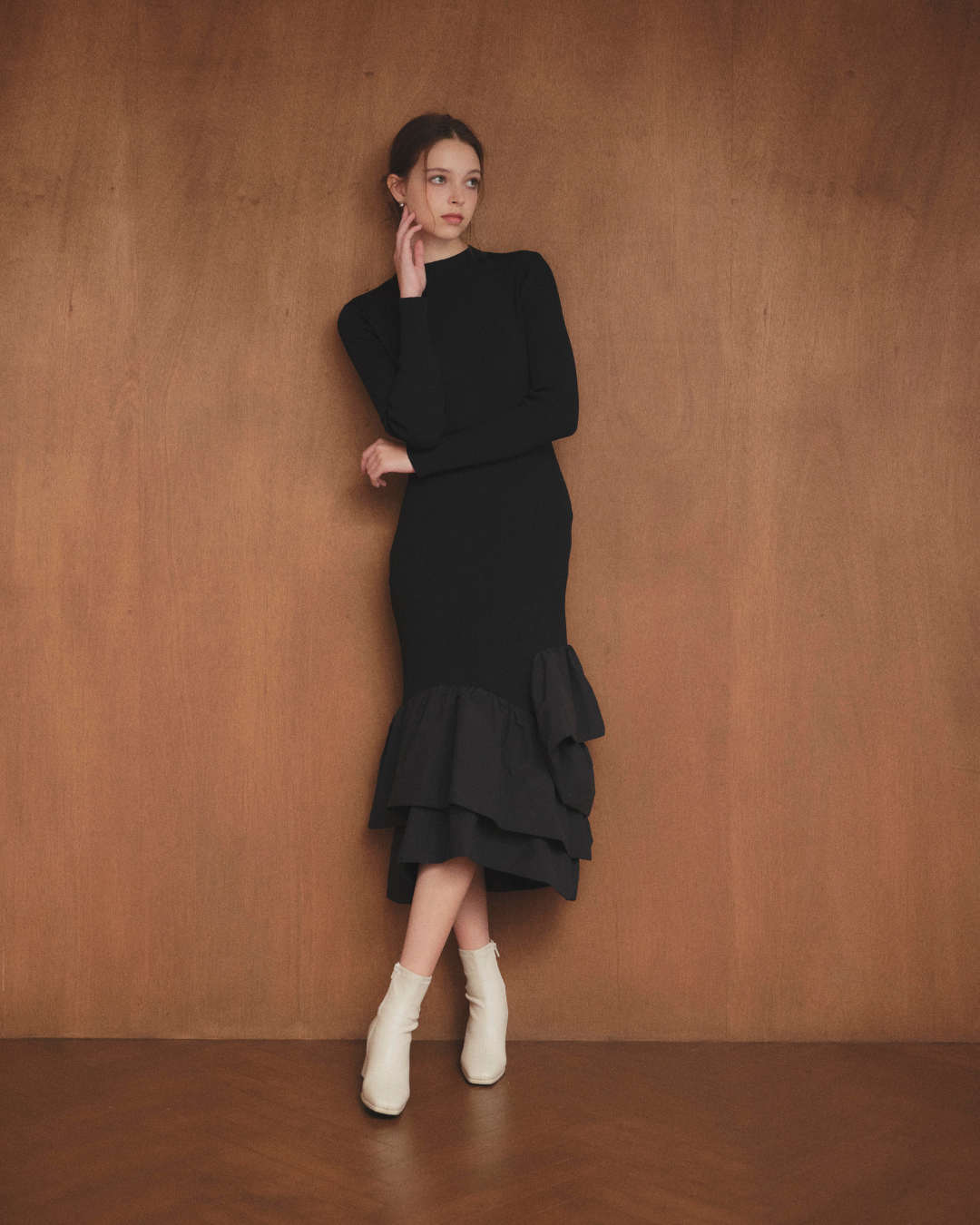 Taffeta Docking Knit Dress