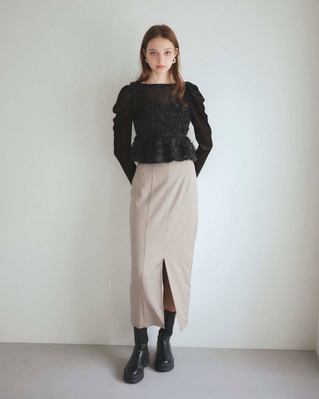 Pinstripe Narrow Skirt