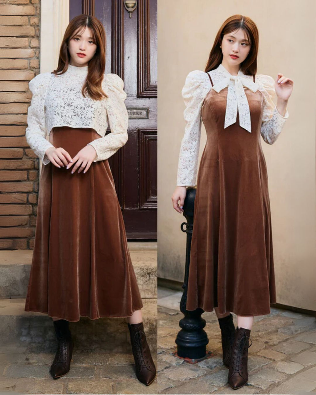 4way Lace Velours Dress
