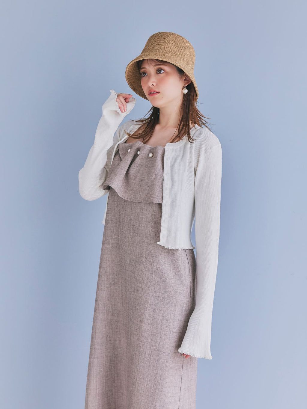 Frill Short Knit Cardigan