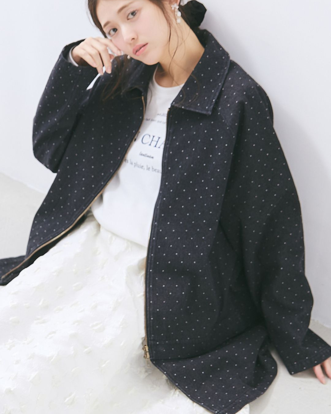 【UNISEX】Dot Denim Cover All