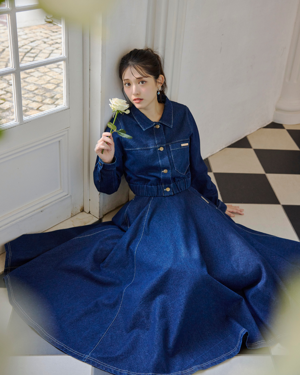 Denim Flare Skirt