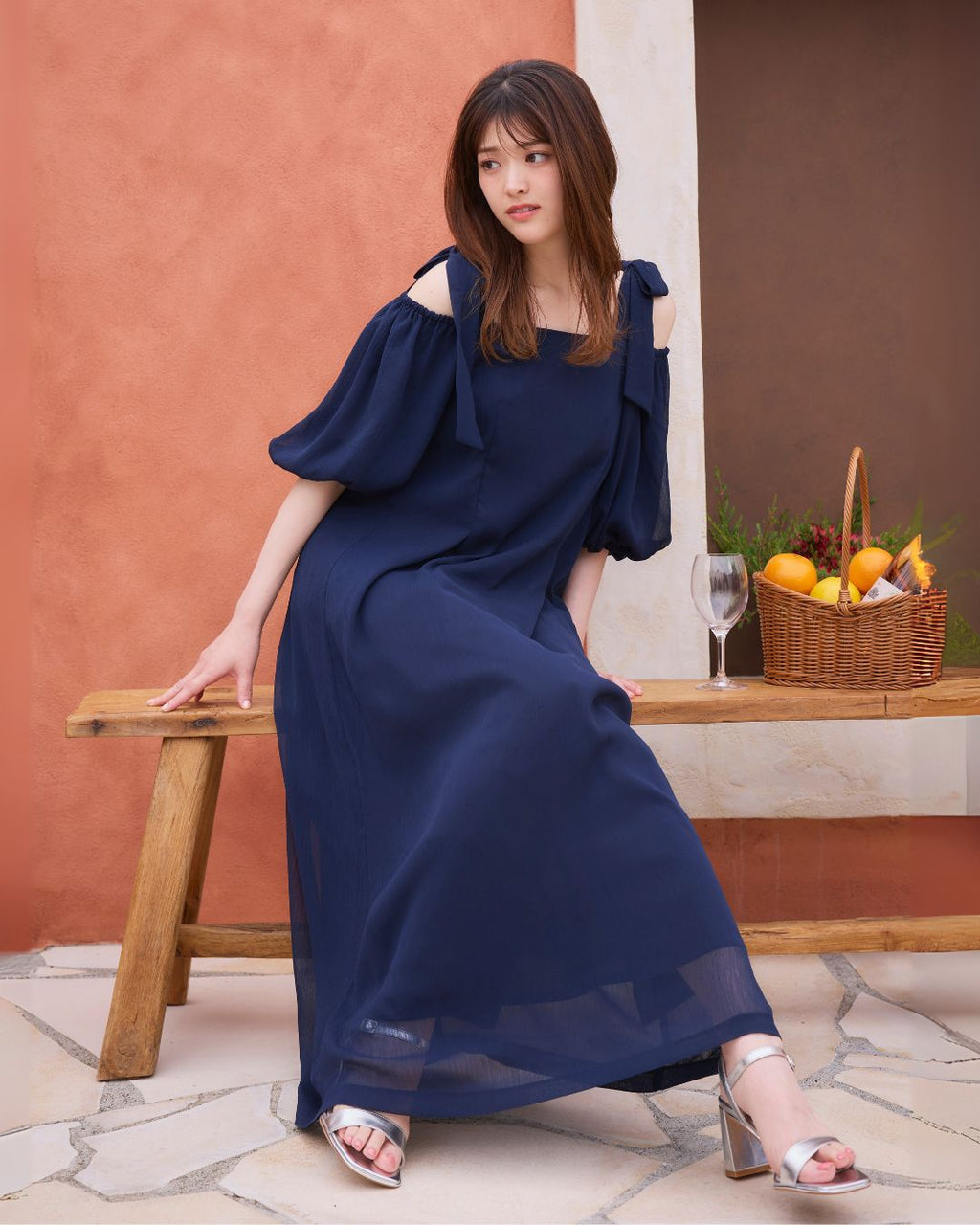 Lisianthus Ribbon Off Shoulder Dress