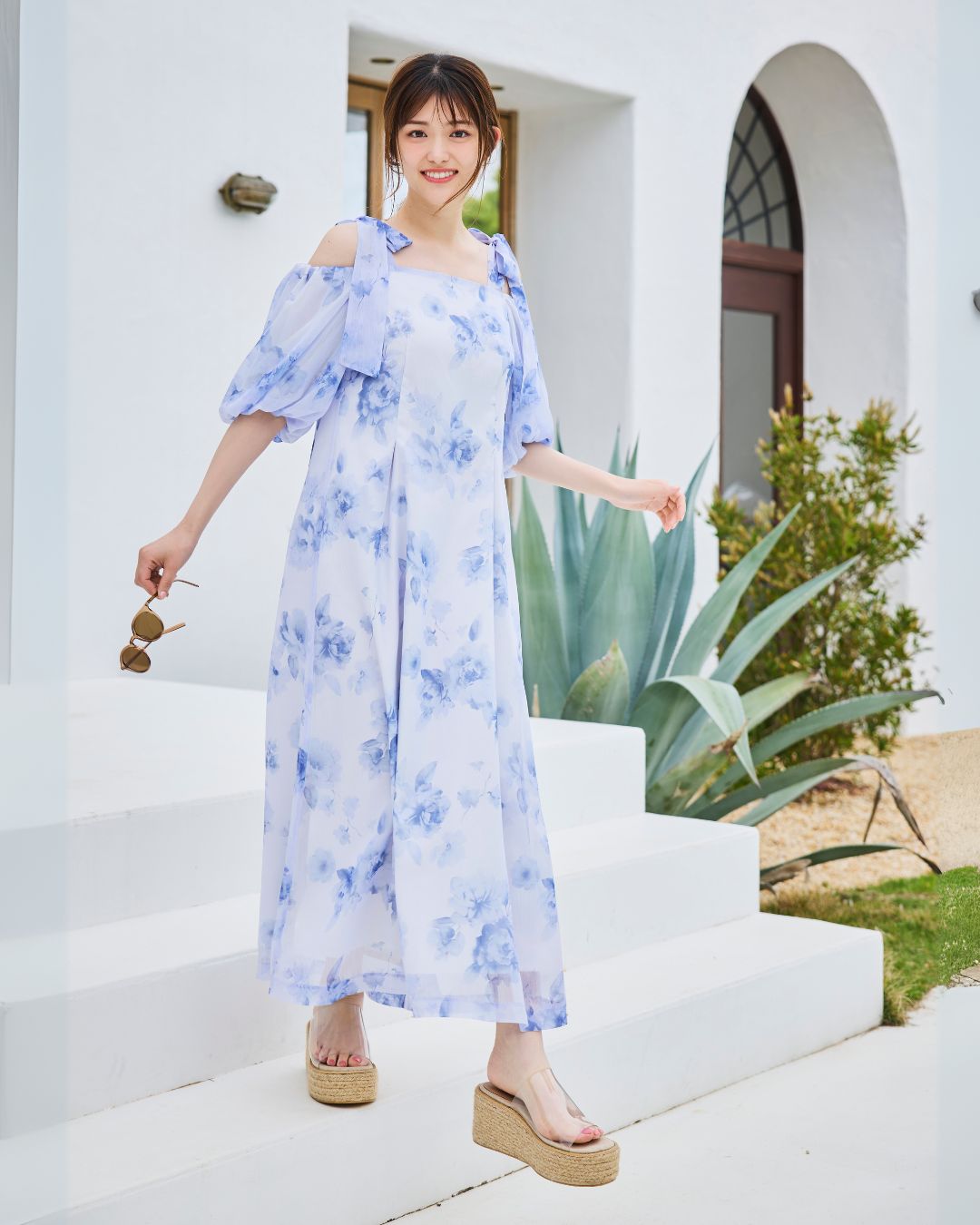 Lisianthus Ribbon Off Shoulder Dress