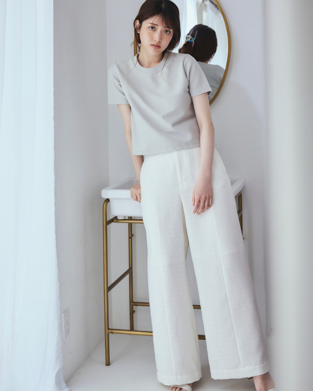 Summer Tweed Wide Pants