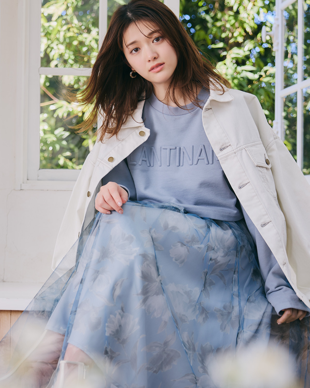 Flower Sheer Tulle Skirt