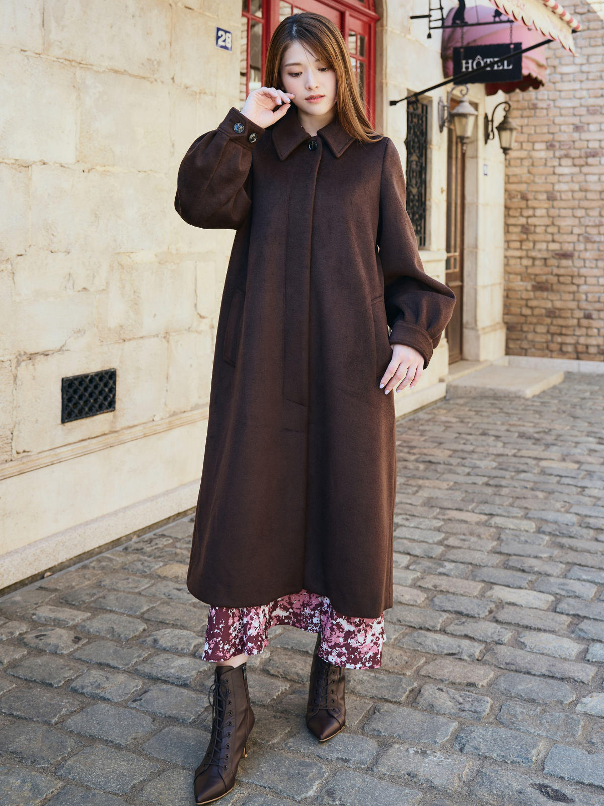 Soutien Collar Puff Sleeve Coat