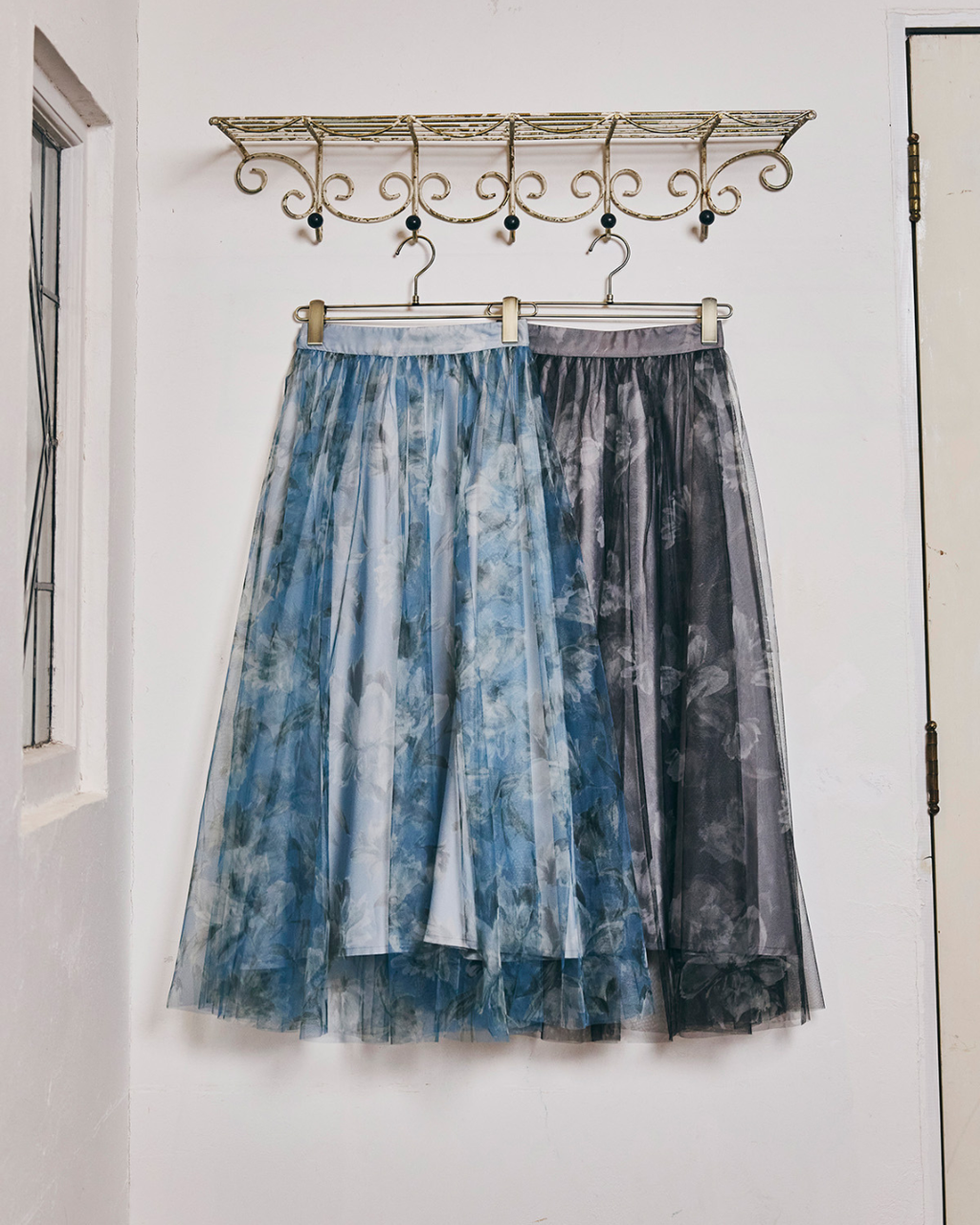 Flower Sheer Tulle Skirt