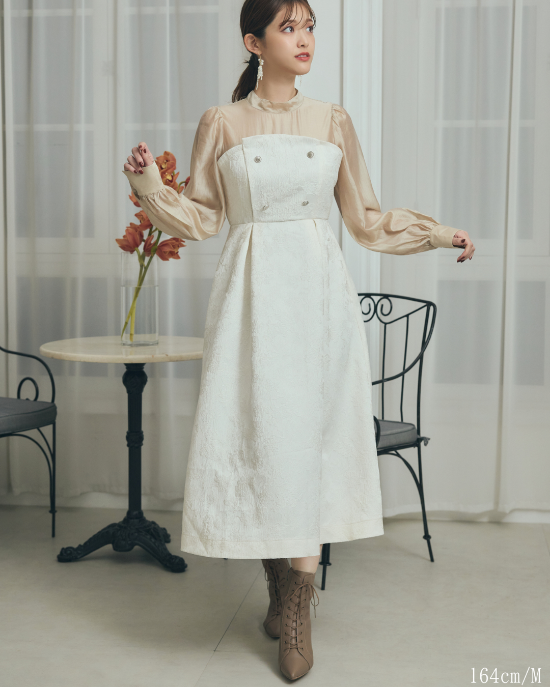 Flower Jacquard  Docking  Dress