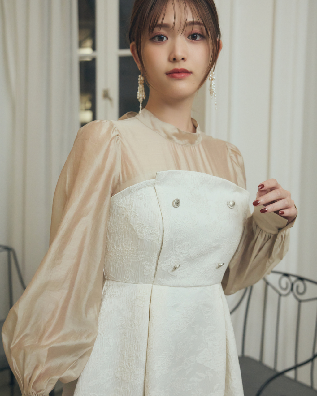Flower Jacquard  Docking  Dress