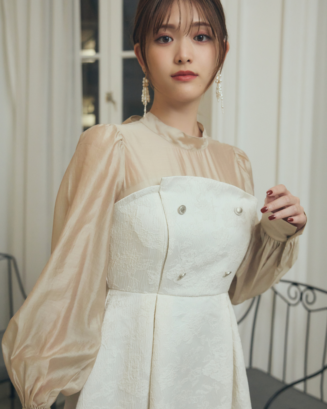 Flower Jacquard  Docking  Dress