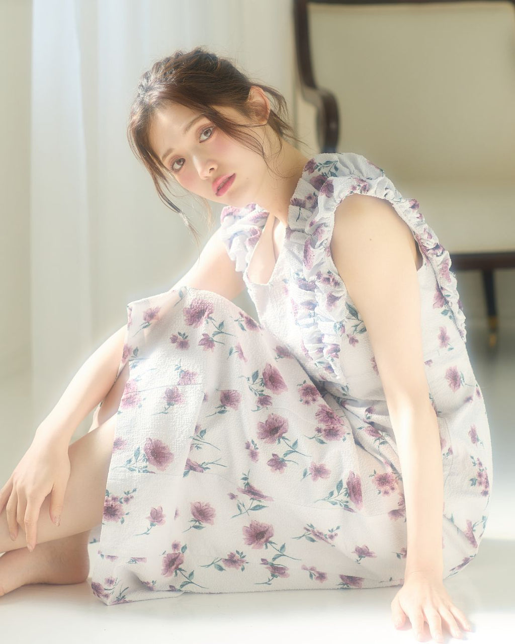 Shoulder Frill I-line Dress