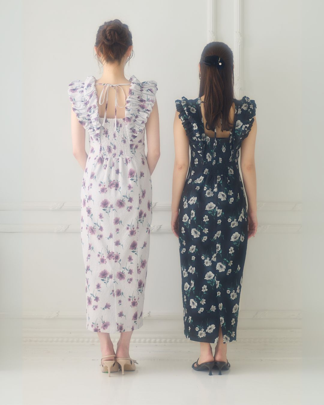 Shoulder Frill I-line Dress