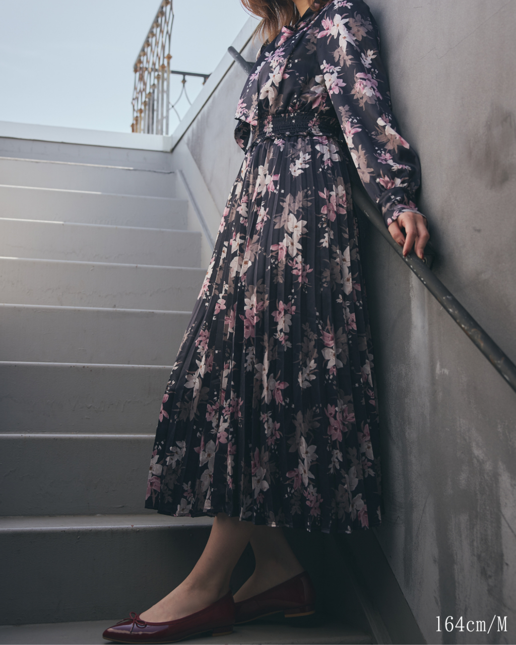 Cymbidium Ribbon Pleats Dress