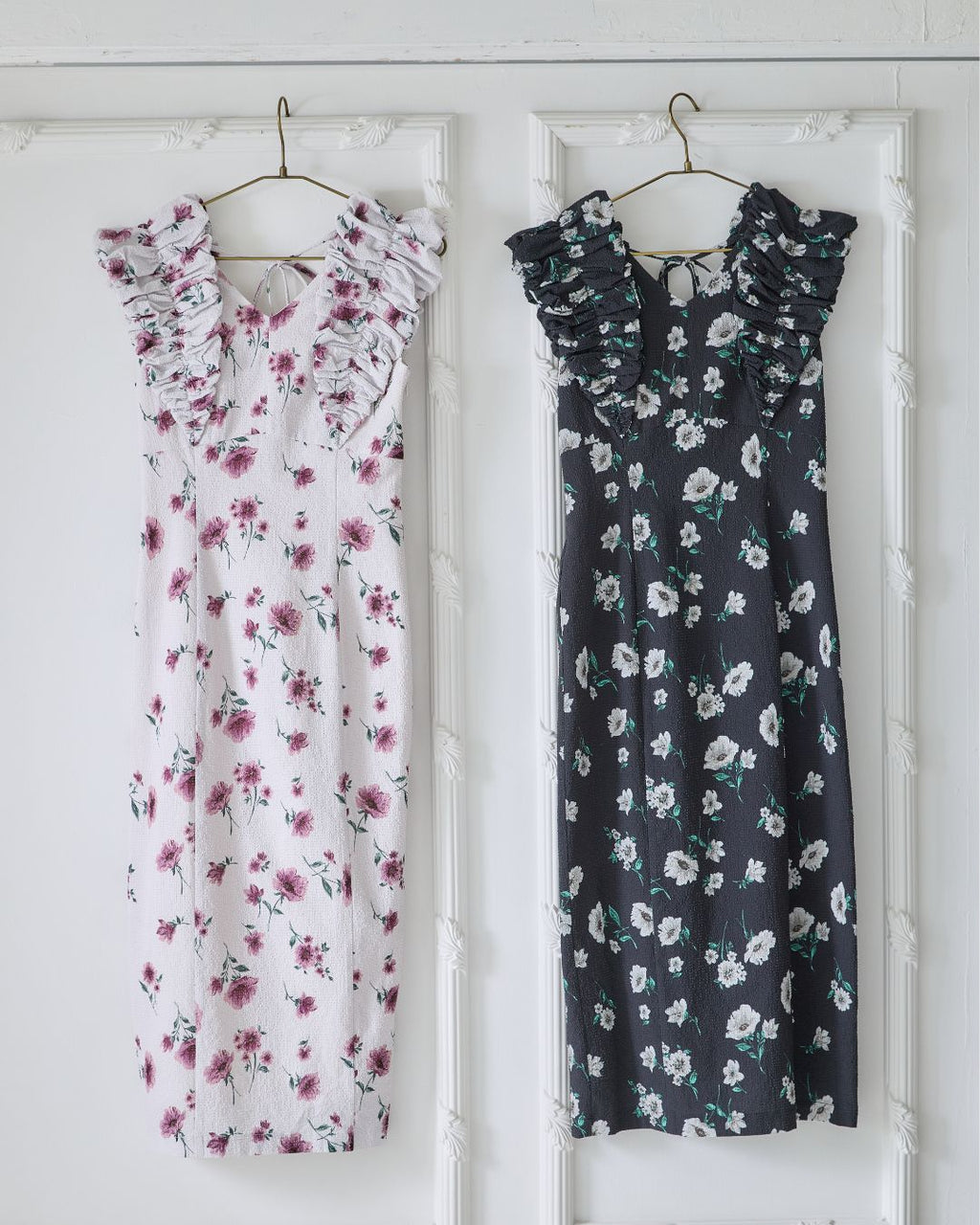 Shoulder Frill I-line Dress