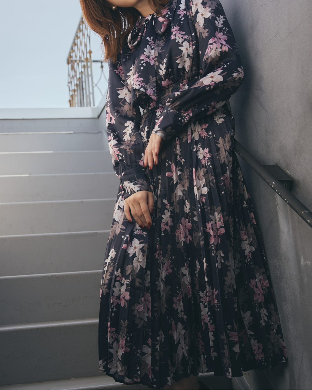 Cymbidium Ribbon Pleats Dress