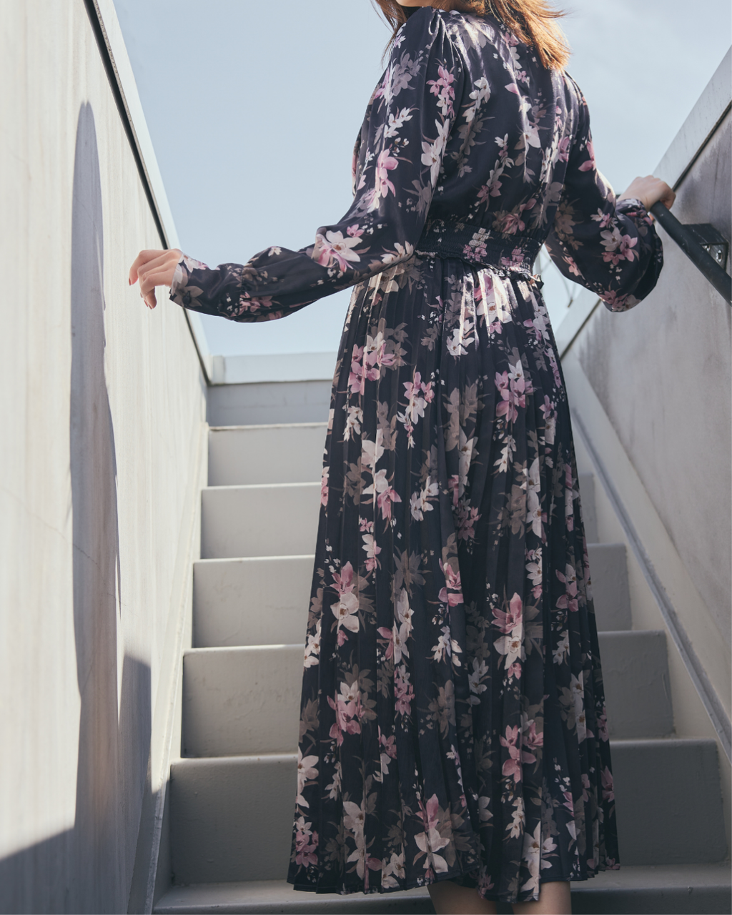 Cymbidium Ribbon Pleats Dress