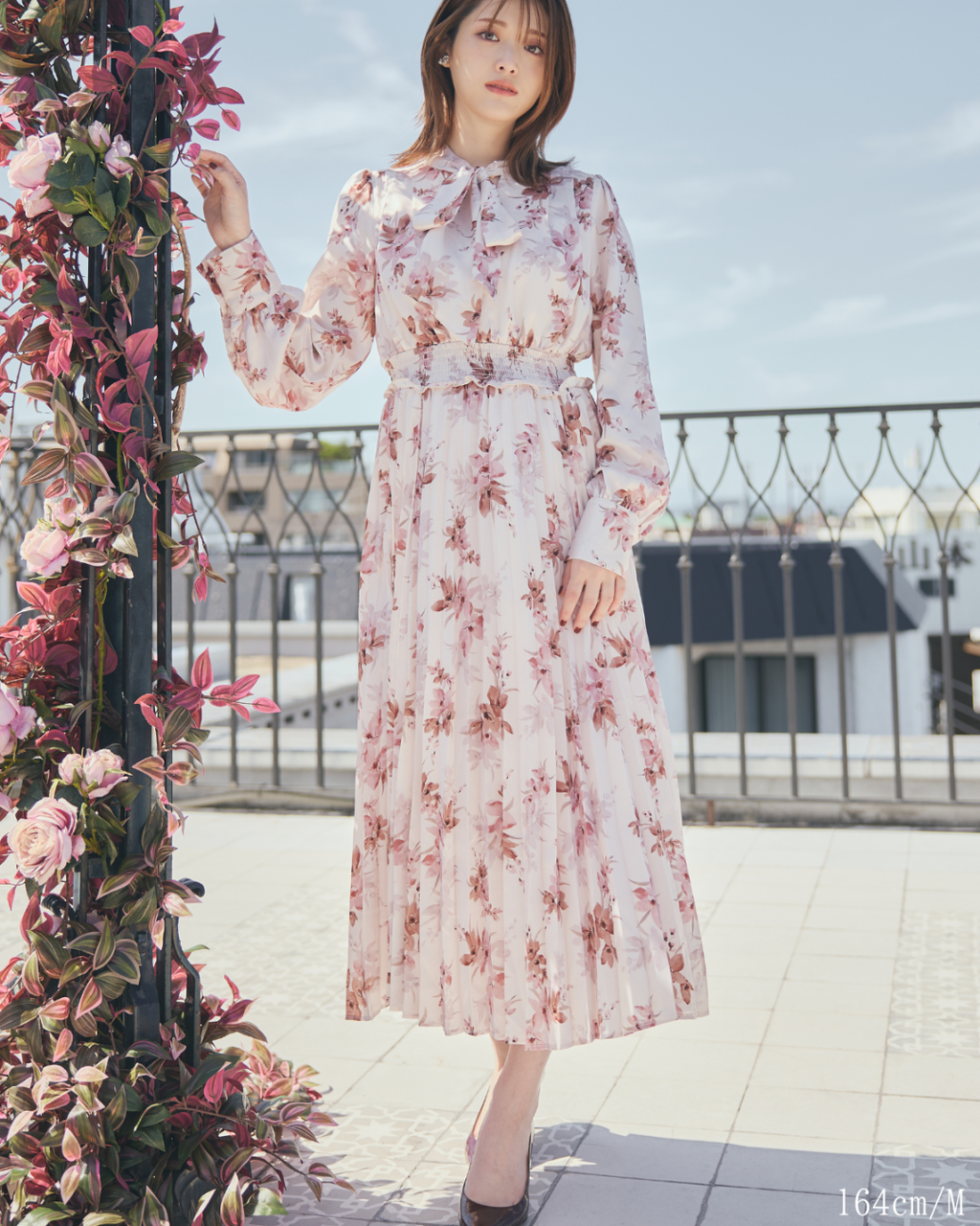 Cymbidium Ribbon Pleats Dress