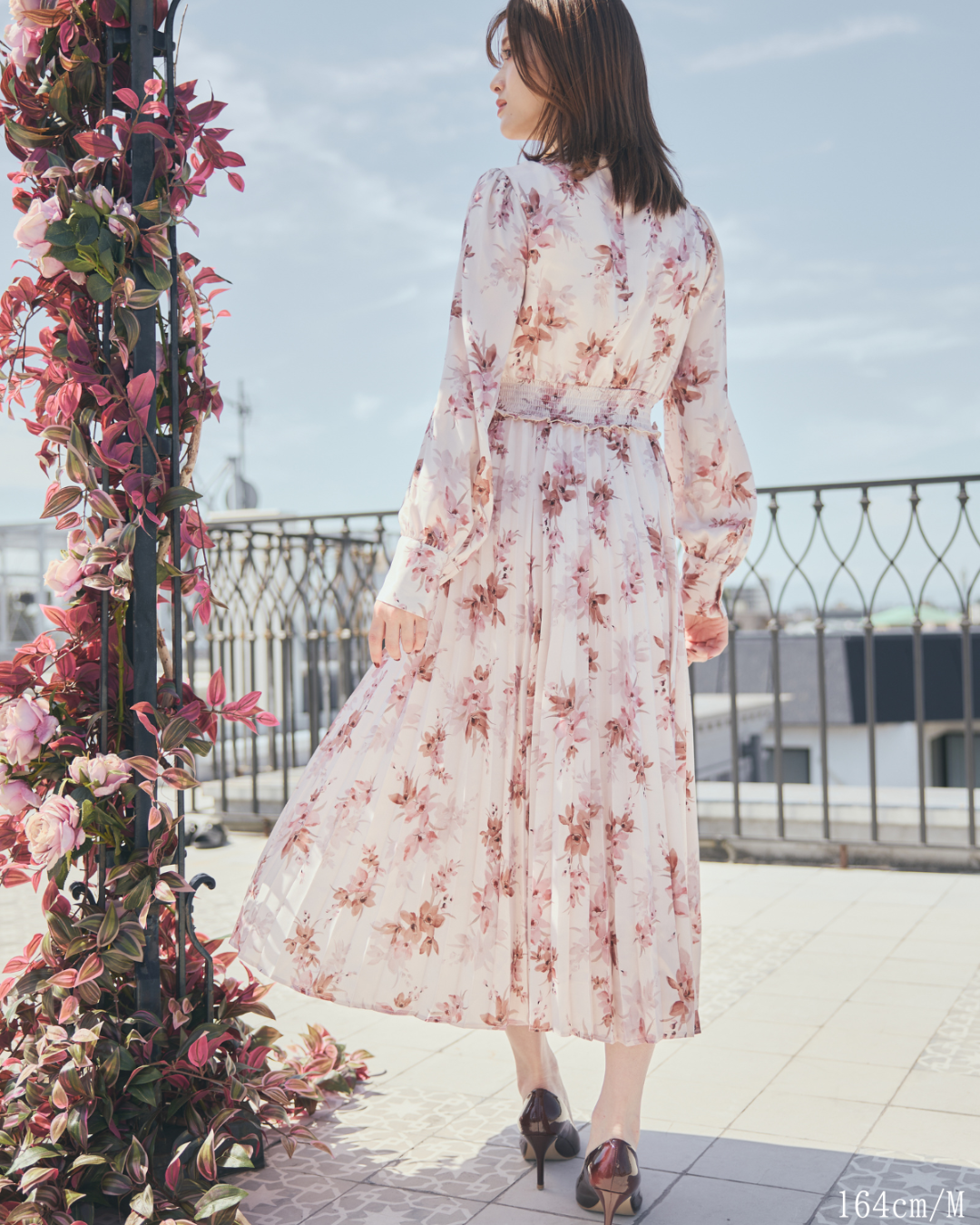 Cymbidium Ribbon Pleats Dress