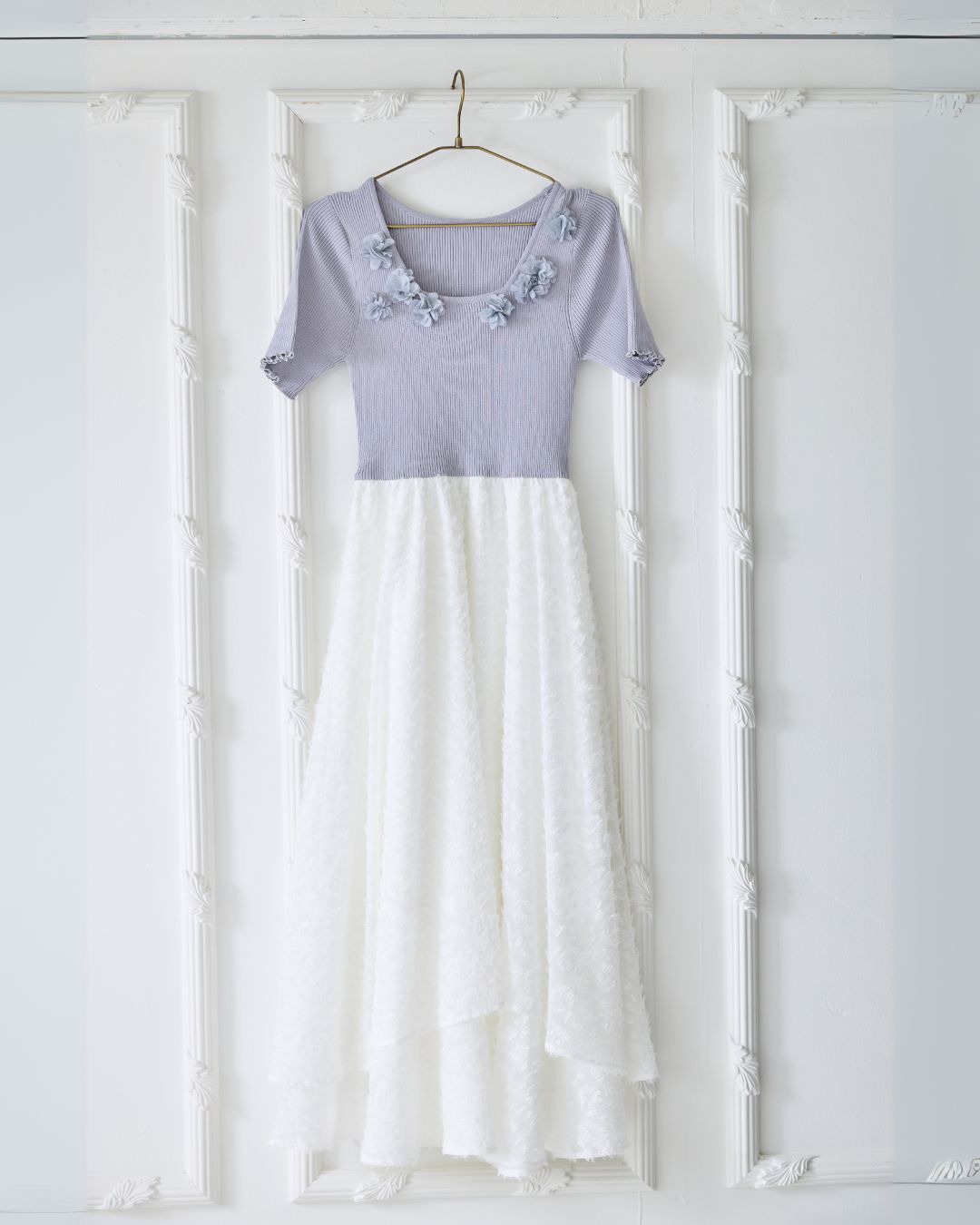【骨格ウェーブ】Floral Jacquard Knit  Dress
