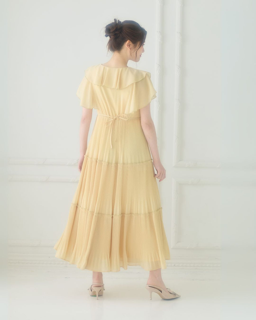 Frill Pleated Tiered Dress