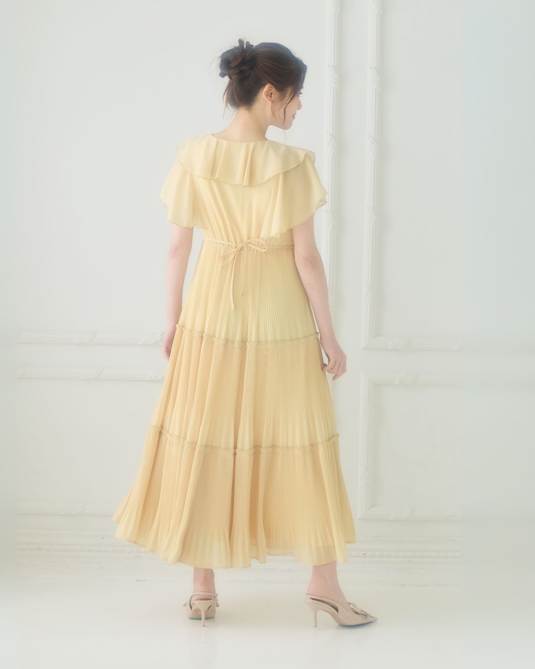 Frill Pleated Tiered Dress