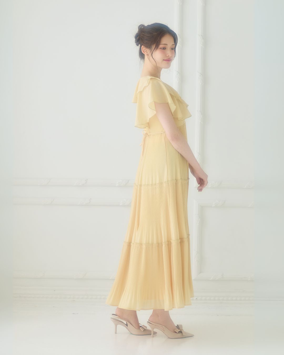 Frill Pleated Tiered Dress