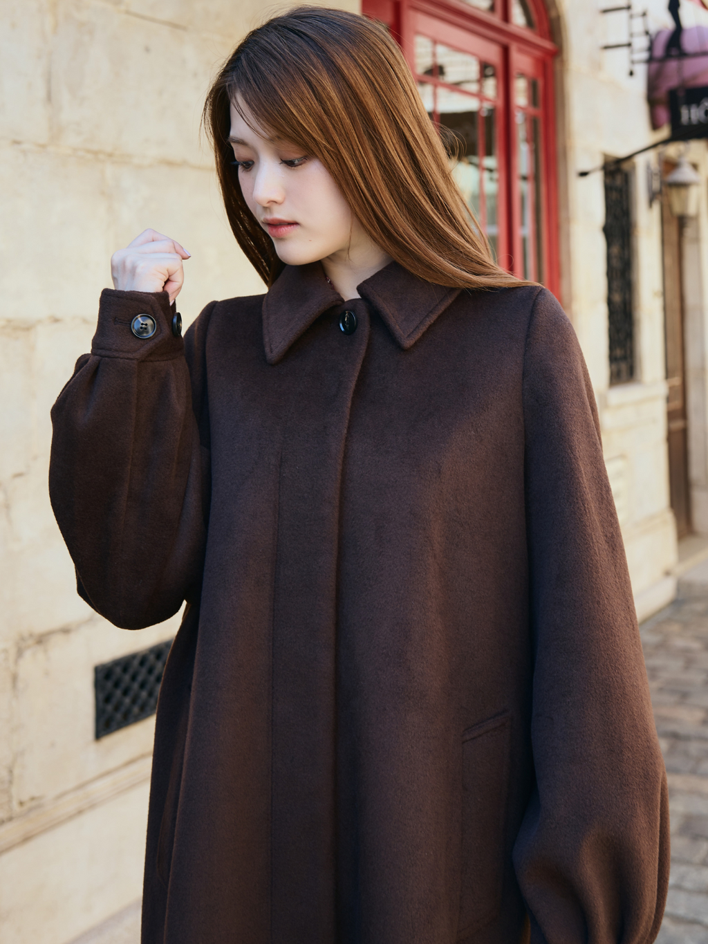 Soutien Collar Puff Sleeve Coat