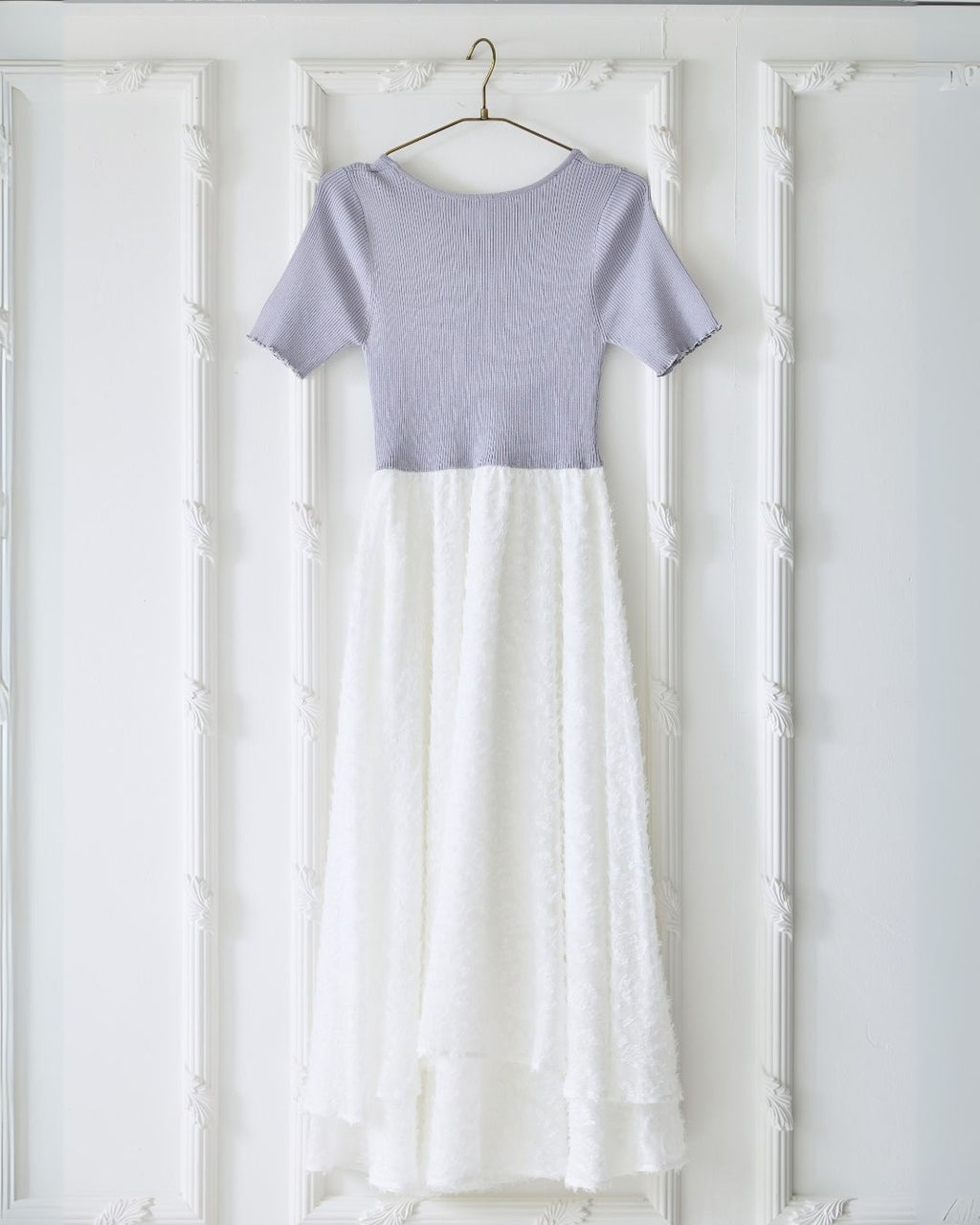 【骨格ウェーブ】Floral Jacquard Knit  Dress