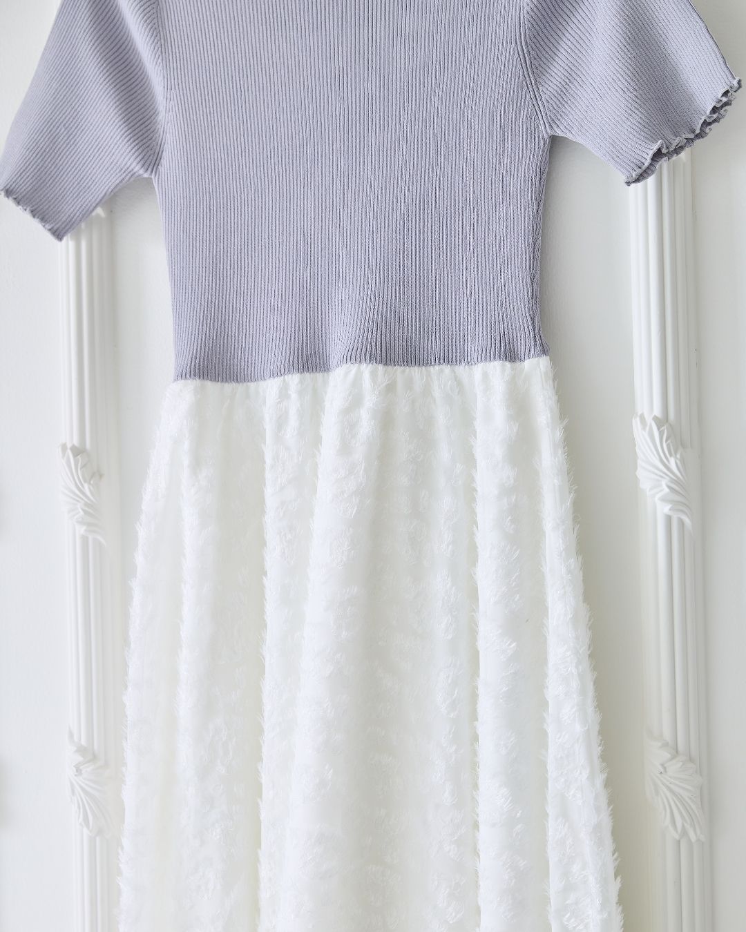 【骨格ウェーブ】Floral Jacquard Knit  Dress