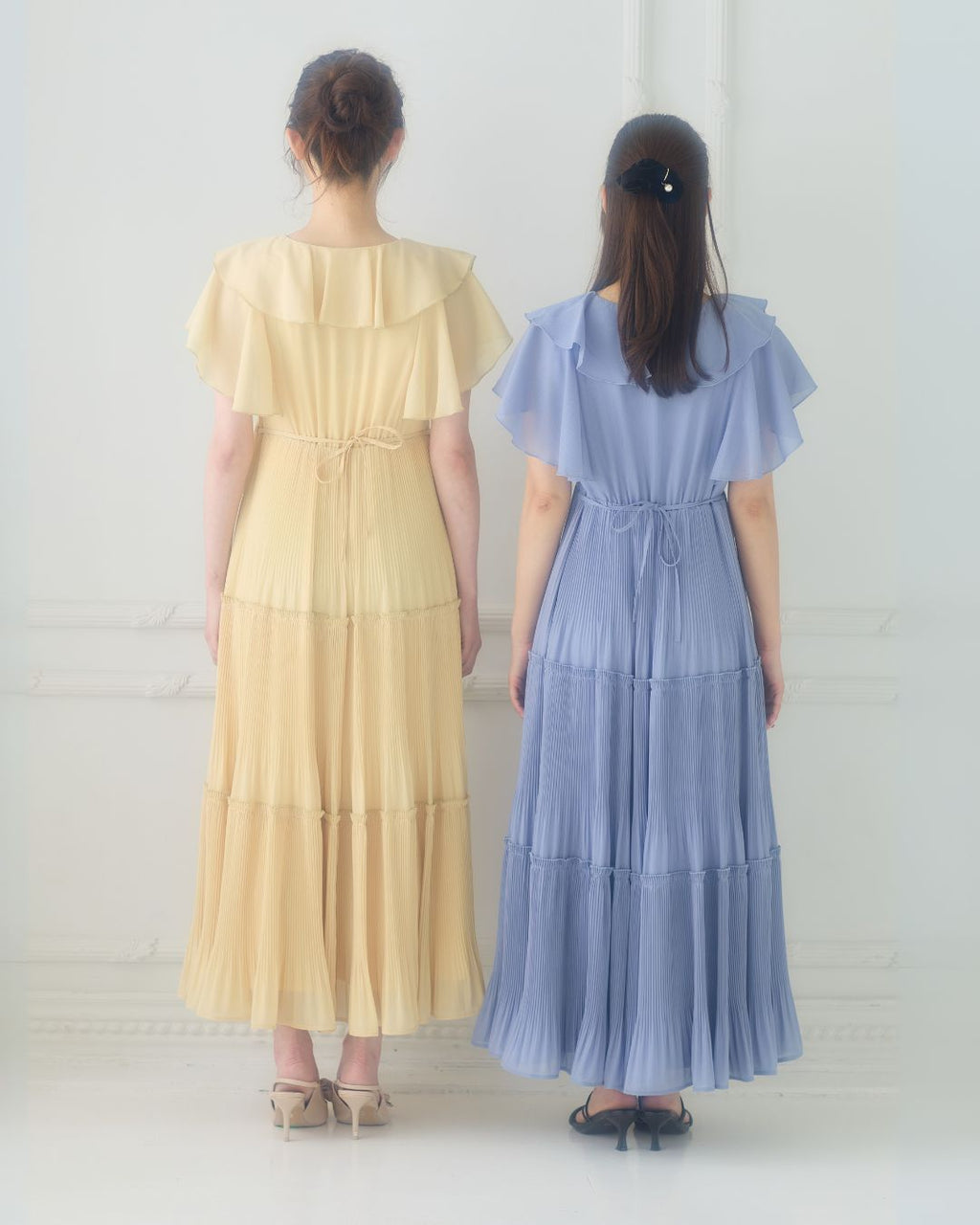 Frill Pleated Tiered Dress