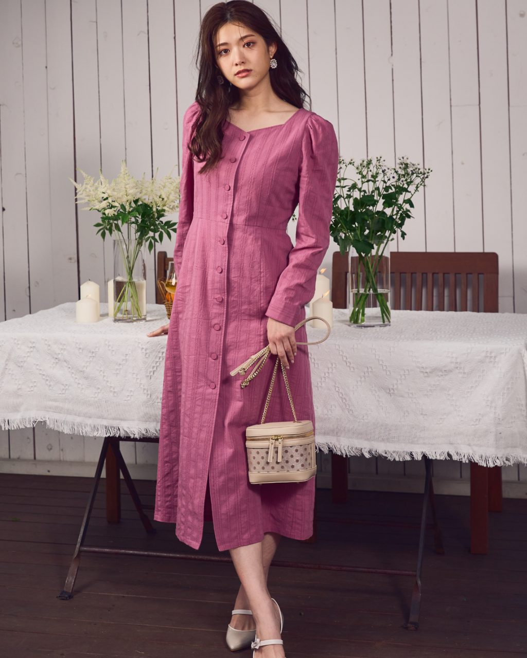 Stripe Lace Garden Dress