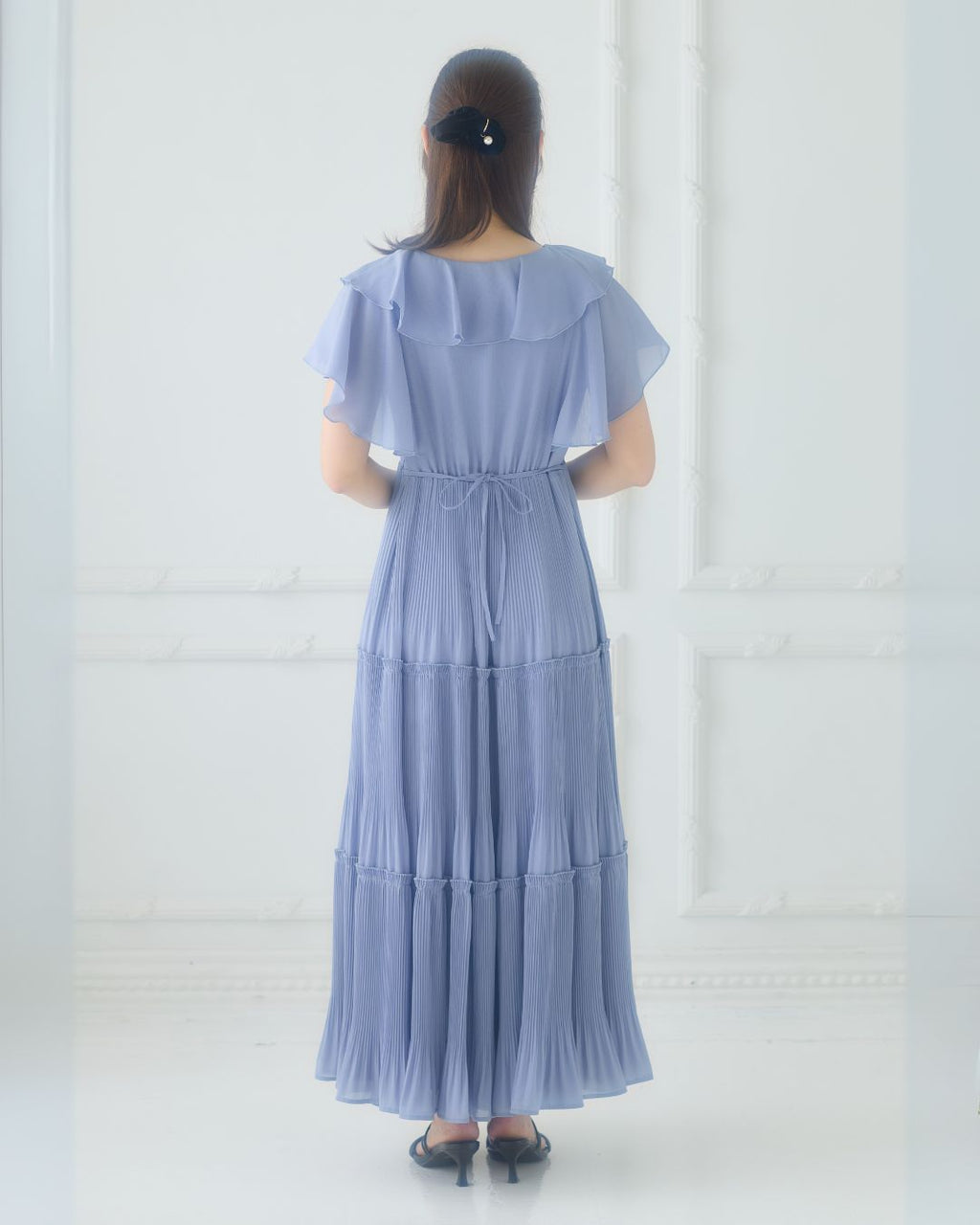 Frill Pleated Tiered Dress