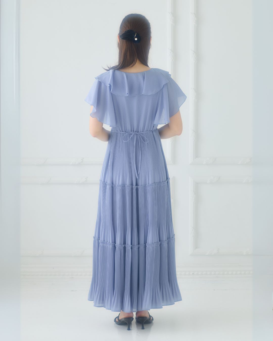 Frill Pleated Tiered Dress