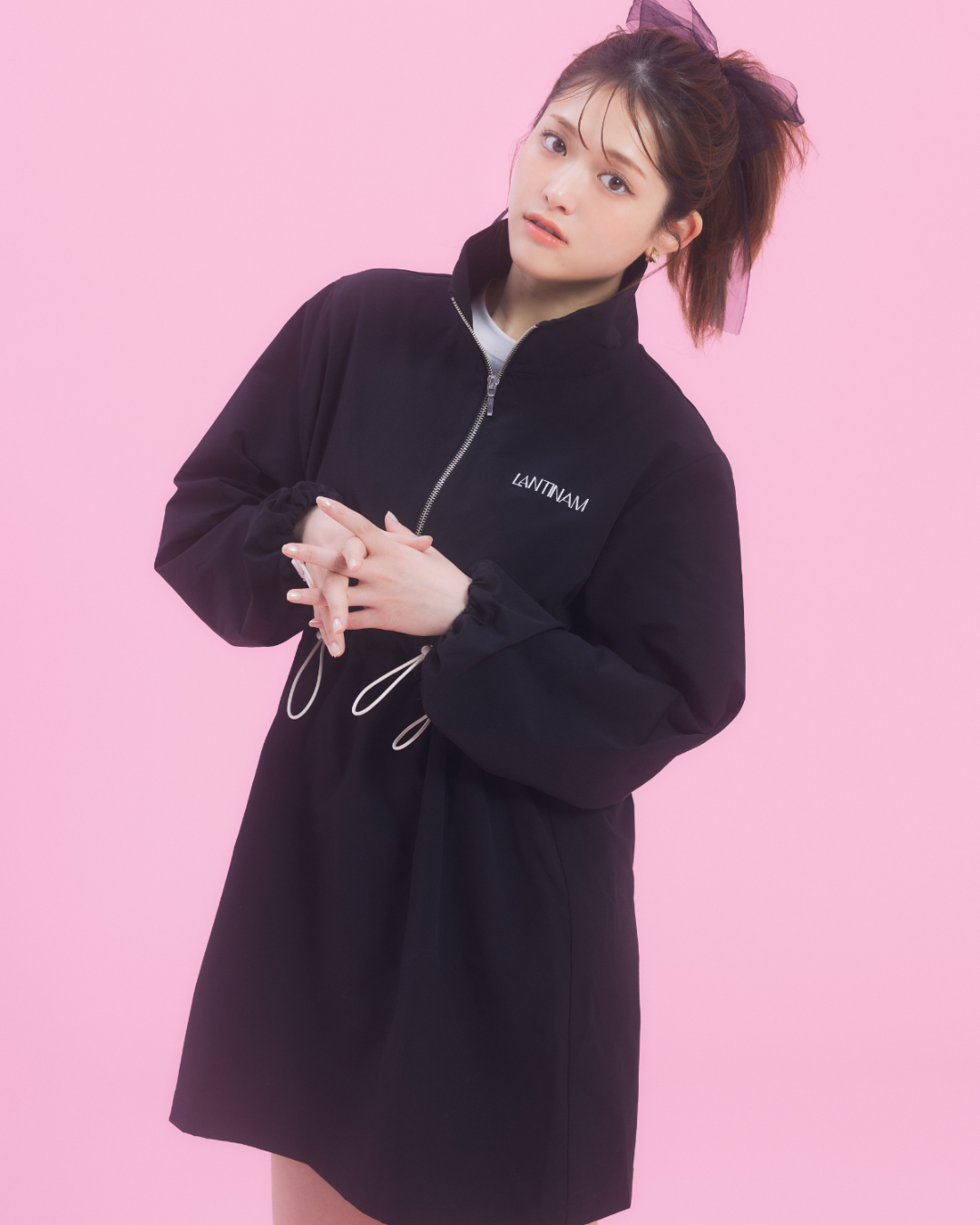 Half Zip  Hoodie Dress