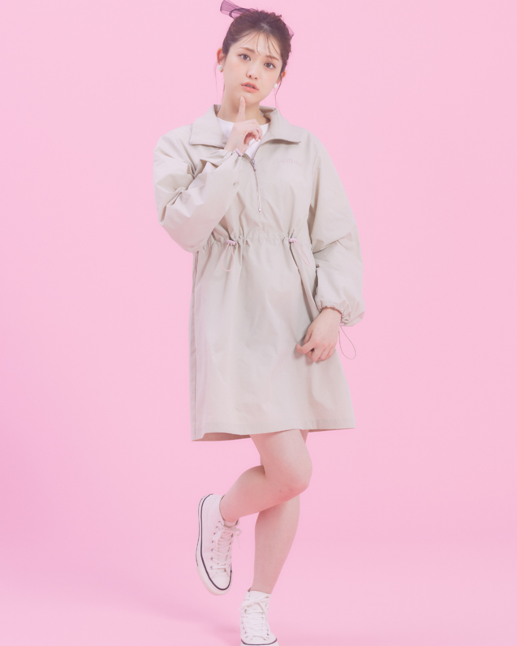 Half Zip  Hoodie Dress