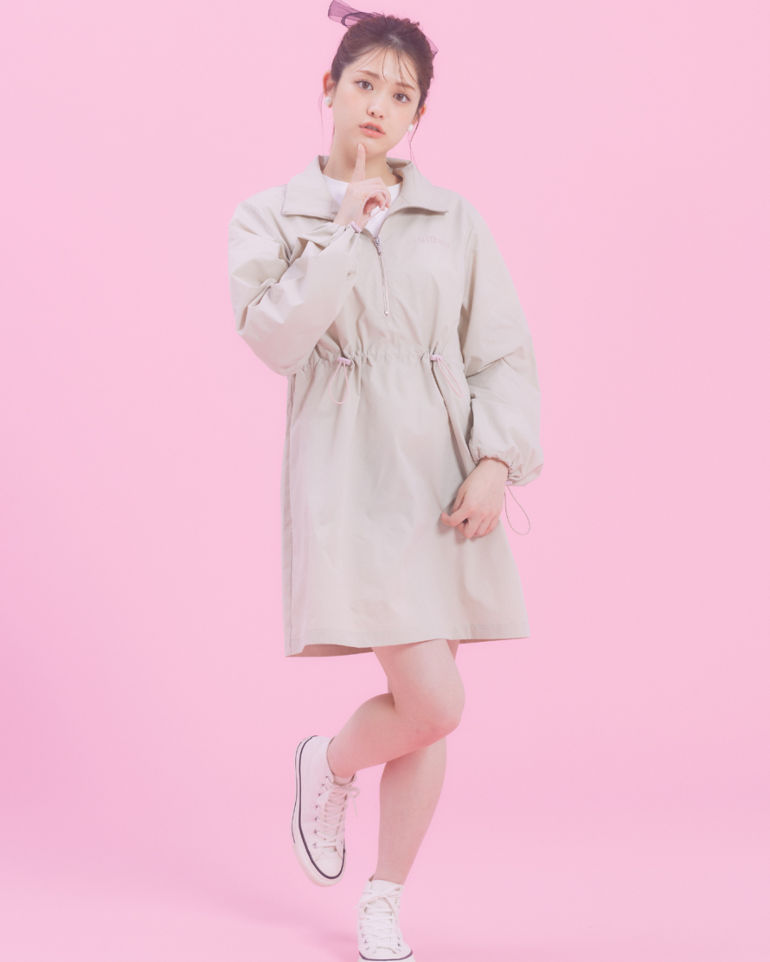 Half Zip  Hoodie Dress