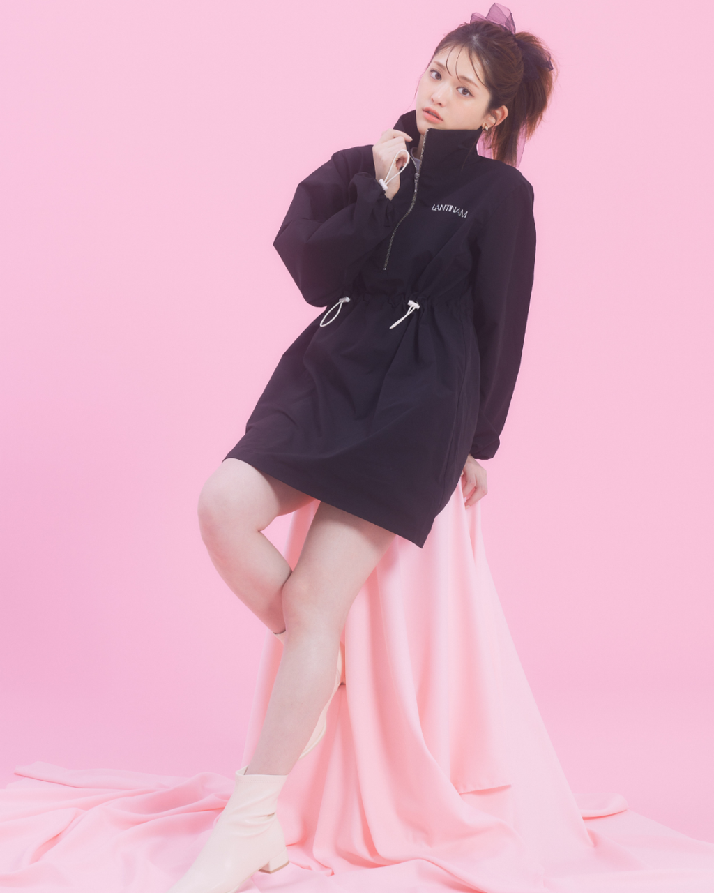 Half Zip  Hoodie Dress