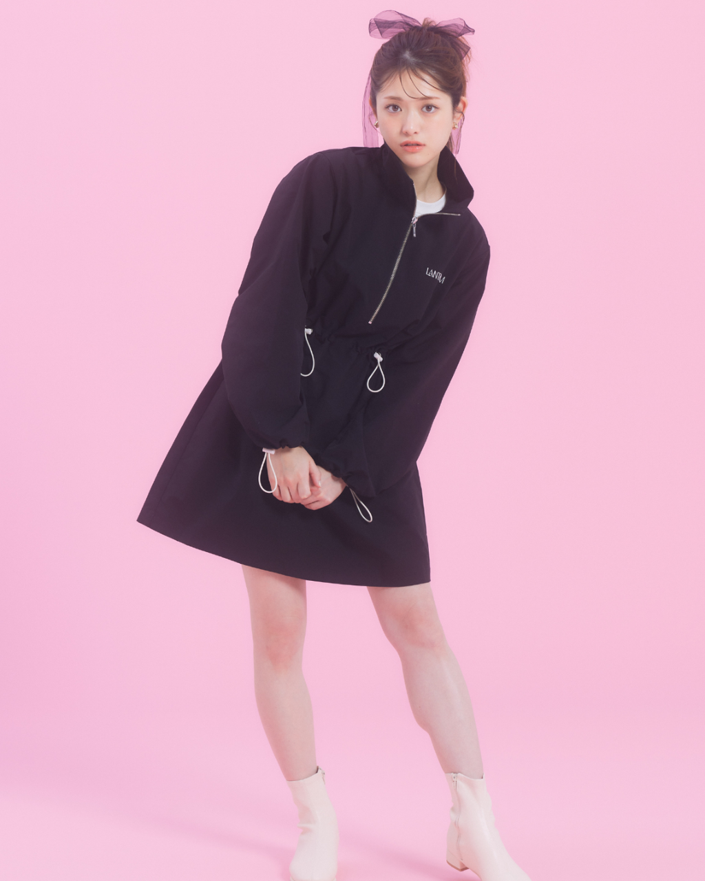 Half Zip  Hoodie Dress