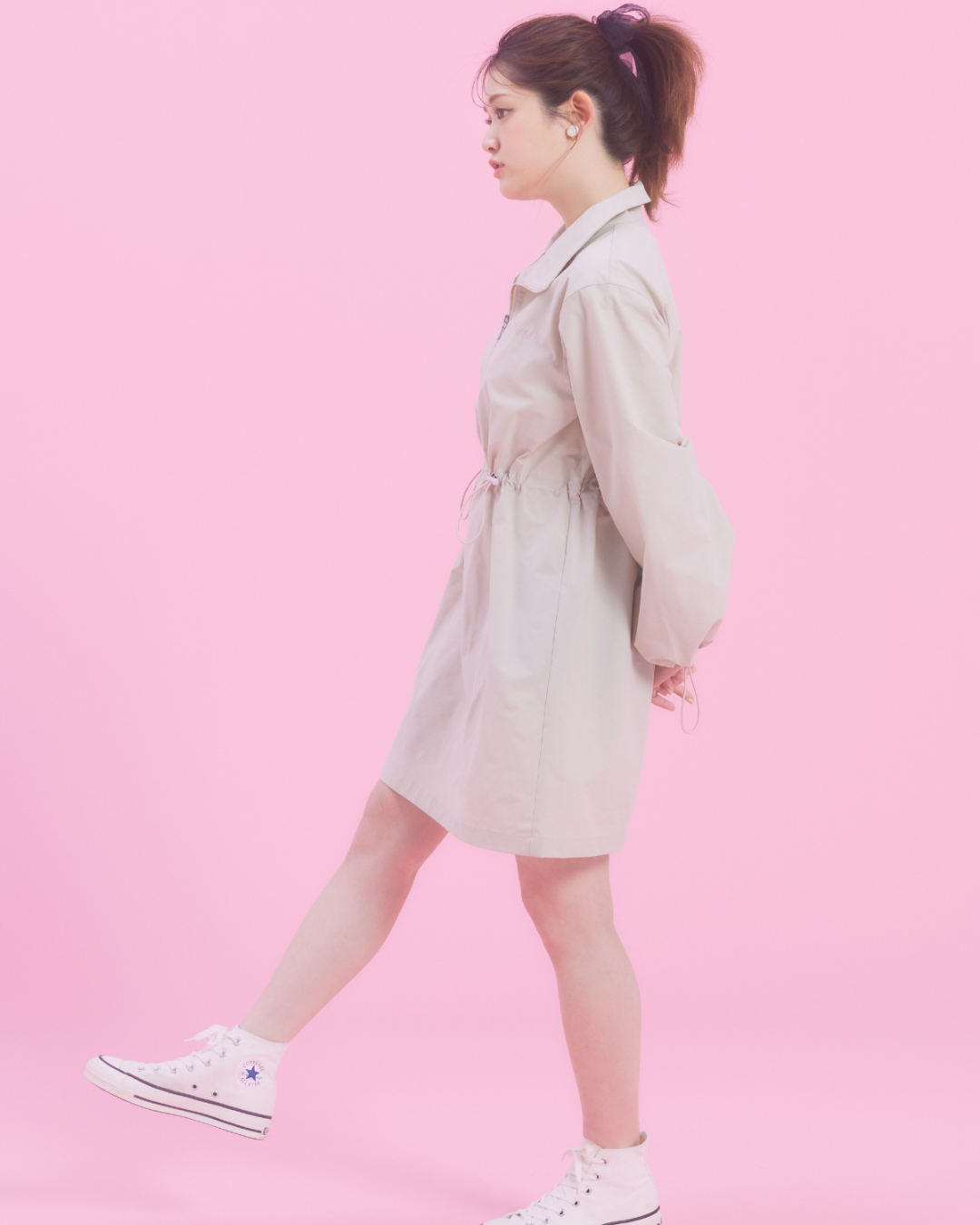 Half Zip  Hoodie Dress