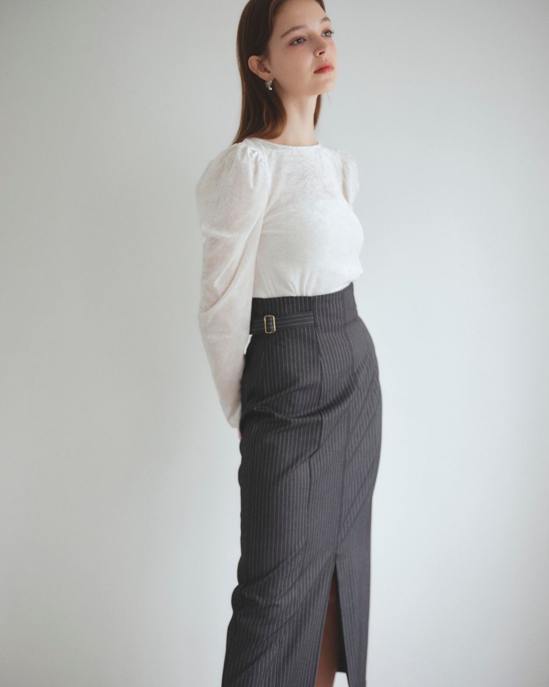 Pinstripe Narrow Skirt
